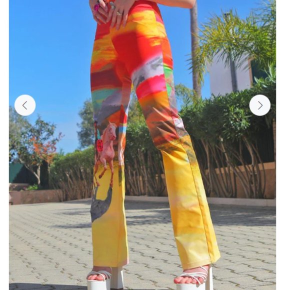 Elsie and Fred Rawhide Bootcut Cowboy Print Trouser - Picture 2 of 6